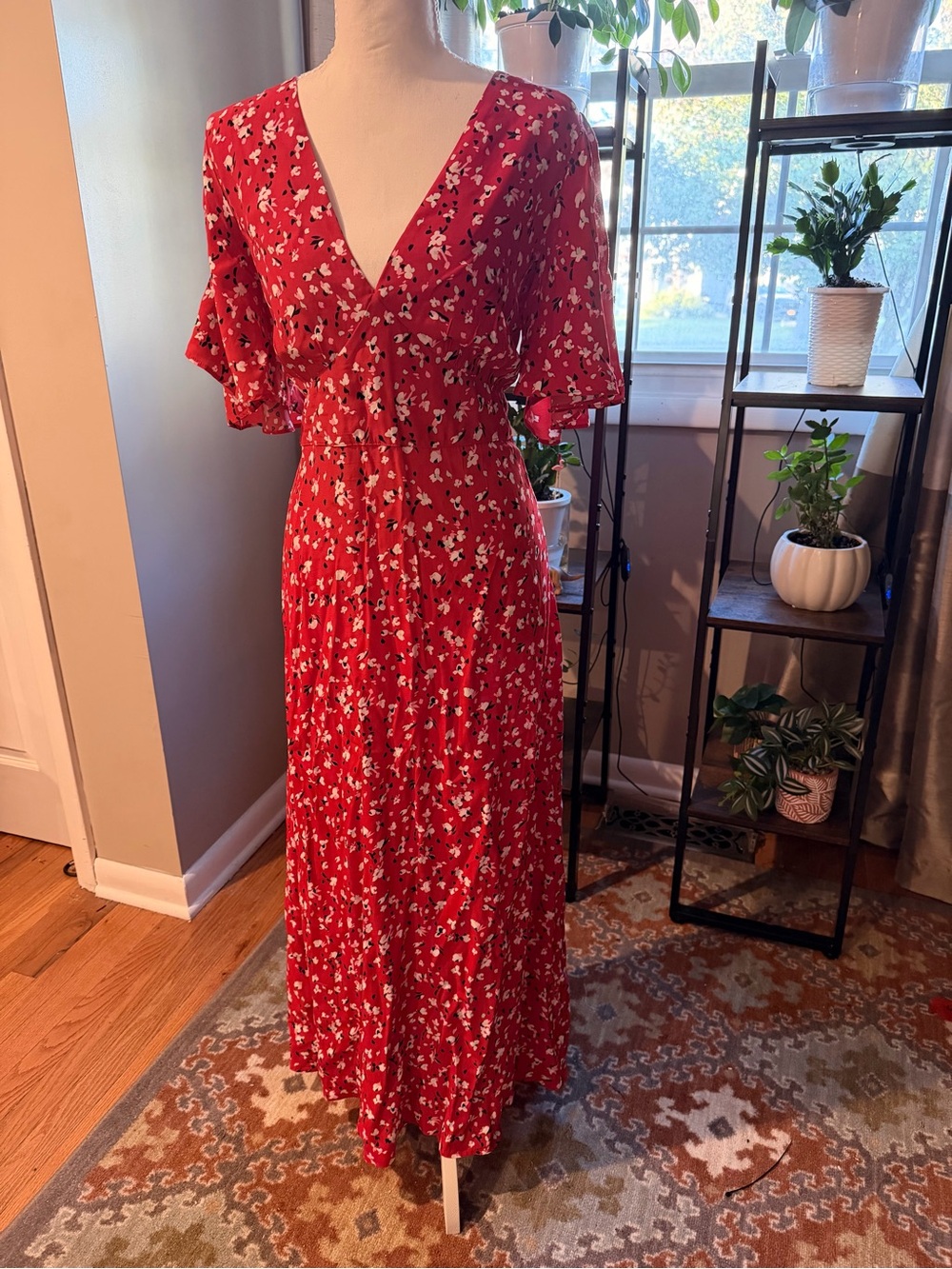 NWOT! A New Day Red Floral Maxi Dress - Size 14